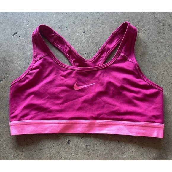NIKE Women’s Size Medium DRI-FIT Support Sports Yoga/Gym Bra-Magenta Pink - Picture 8 of 10